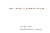 Tema 9: Agentes de la política industrial en la CAPV Prof. Iñaki Heras Dpto. Organización de empresas.
