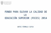 FONDO PARA ELEVAR LA CALIDAD DE LA EDUCACIÓN SUPERIOR (FECES) 2014 ANTES FÓRMULA CUPIA.