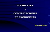 ACCIDENTES Y COMPLICACIONES DE EXODONCIAS Dra. Paola Ernst.