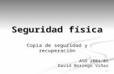 1 Seguridad física Copia de seguridad y recuperación ASO 2004/05 David Borrego Viñas.