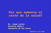 Por que aumenta el costo de la salud? Dr. Jorge Lantos Director Médico Sanatorio de los Arcos ADECRA/UCA Junio 2008.
