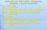 ANÁLISIS DE MERCADO: DEMANDA, OFERTA Y ELASTICIDADES  2.1 Demanda. 2.1.1. Concepto. 2.1.1. Concepto. 2.1.2. Factores que determinan la demanda. 2.1.3.