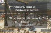 Estudios Bíblicos Lifeway ® 1 er Trimestre/Tema 3: Cristo es el centro “El centro de mis creencias” 17 de febrero de 2013 (Colosenses 2:8-23) Iglesia Bíblica.