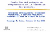 1 Evolución del enfoque de competencias en la formación del personal SEMINARIO INTERNACIONAL: FORMACION PROFESIONAL Y GESTION PRODUCTIVA: ESTRATEGIAS.