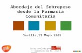 Abordaje del Sobrepeso desde la Farmacia Comunitaria Sevilla,13 Mayo 2009 Curso avalado por y coordinado por Dr. Jose A. Gómez.