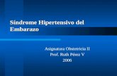 Síndrome Hipertensivo del Embarazo Asignatura Obstetricia II Prof. Ruth Pérez V 2006.