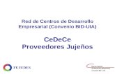 FUJUDES Red de Centros de Desarrollo Empresarial (Convenio BID-UIA) CeDeCe Proveedores Jujeños.