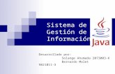Sistema de Gestión de Información Desarrollado por: Solange Ahumada 2073003-K Bernardo Malet 9821011-3.