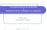 12/9/09 Ada Rodriguez / Nasra Nofal / Yahira Bocachica 1 Conceptos básicos de motivación y Motivación de los conceptos a la aplicación EDUC 504 Prof. José.