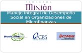 Manejo Integral de Desempeño Social en Organizaciones de Microfinanzas.