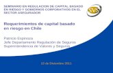 Requerimientos de capital basado en riesgo en Chile SEMINARIO EN REGULACION DE CAPITAL BASADO EN RIESGO Y GOBIERNOS CORPORATIVOS EN EL SECTOR ASEGURADOR.