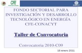18 enero 2011 FONDO SECTORIAL PARA INVESTIGACIÓN Y DESARROLLO TECNOLÓGICO EN ENERGÍA CFE-CONACYT Taller de Convocatoria Convocatoria 2010-C09.