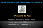 UNIVERSIDAD NACIONAL TECNOLÓGICA DEL CONO SUR Problema del Arjé Profesor: Manuel Antonio Requena Arriola Correo: manuelrequena30@hotmail.com Curso: Filosofía.