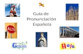 Guía de Pronunciación Española. a e i o u a e o u i ala elefante iglesia ojo uña.