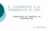 2. Introducción a la Programación en Java LABORATORIO DE LENGUAJES DE PROGRAMACION Ing. PEDRO TORREALBA.