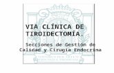 VIA CLÍNICA DE TIROIDECTOMÍA. Secciones de Gestión de Calidad y Cirugía Endocrina.