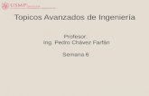 Profesor: Ing. Pedro Chávez Farfán Semana 6 Topicos Avanzados de Ingeniería.