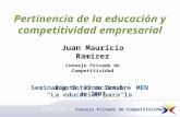 Juan Mauricio Ramírez Consejo Privado de Competitividad Bogotá, 25 de Octubre de 2007 Seminario Internacional - MEN “La educación para la competitividad”