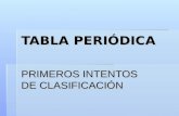 TABLA PERIÓDICA PRIMEROS INTENTOS DE CLASIFICACIÓN.