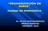“DESHIDRATACIÓN EN NIÑOS” Dr. FRANZ OJEDA RODRÍGUEZ MÉDICO PEDIATRA ASISTENTE H.E.P. MANEJO EN EMERGENCIA.