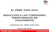 Www.plandecenal.edu.co Un pacto social por el derecho a la educación EL PNDE 2006-2016 INDUCCIÓN A LAS COMISIONES TERRITORIALES DE SEGUIMIENTO GERENCIA.