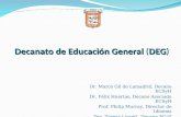 Decanato de Educaci³n General DEG Decanato de Educaci³n General (DEG) Dr. Marco Gil de Lamadrid, Decano ECSyH Dr. F©lix Huertas, Decano Asociado ECSyH
