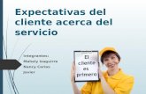 Expectativas del cliente acerca del servicio Integrantes: Mahely Izaguirre Nancy Carias Javier.