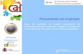 CAF-España Liderando con el ejemplo VII Semana de la Calidad “Semana Dominico-Española” Aeval ha utilizado su propia experiencia de autoevaluación para.