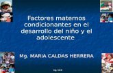 Mg. MCH Factores maternos condicionantes en el desarrollo del niño y el adolescente Mg. MARIA CALDAS HERRERA.