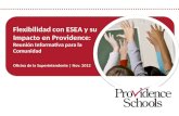 © 2012 Providence Public School District 1 Flexibilidad con ESEA y su Impacto en Providence: Reunión Informativa para la Comunidad Oficina de la Superintendente.