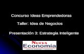 Taller: Idea de Negocios Concurso Ideas Emprendedoras Presentación 3: Estrategia Inteligente.