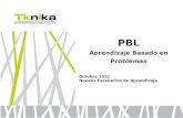 PBL Aprendizaje Basado en Problemas Octubre 2011 Nuevos Escenarios de Aprendizaje.
