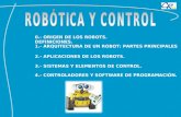 1.- ARQUITECTURA DE UN ROBOT: PARTES PRINCIPALES 0.- ORIGEN DE LOS ROBOTS. DEFINICIONES. 2.- APLICACIONES DE LOS ROBOTS. 3.- SISTEMAS Y ELEMENTOS DE CONTROL.