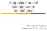 Adquisición del componente fonológico Prof. Fraibet Aveledo Universidad Simón Bolívar.