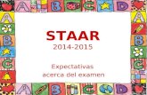 STAAR 2014-2015 Expectativas acerca del examen. 4/26/2015copyright 2006  2 ¿Qué es STAAR? STAAR es el nuevo programa estatal de prueba.