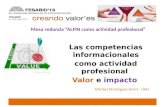 Las competencias informacionales como actividad profesional Valor e impacto Mesa redonda “ALFIN como actividad profesional” Maribel Domínguez Aroca - UAH.