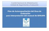 Comité Nacional de Alfabetización Unidad de Seguimiento y Evaluación Plan de Autocapacitación del Área de Evaluación para interpretación del manual de.
