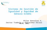 MaYO, 2012 Sistema de Gestión de Igualdad y Equidad de Género-SIGEG- Pilar González V. Sector Trabajo y Seguridad Social.
