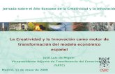 1 Jornada sobre el Año Europea de la Creatividad y la Innovación La Creatividad y la Innovación como motor de transformación del modelo económico español.