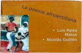 La poesía afroantillana Luis Palés Matos Nicolás Guillén.