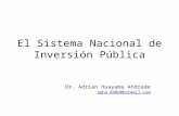 El Sistema Nacional de Inversión Pública Dr. Adrian Huayama Andrade agha_0406@hotmail.com.