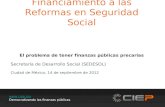 Www.ciep.mx Democratizando las finanzas públicas Financiamiento a las Reformas en Seguridad Social El problema de tener finanzas públicas precarias Secretaría.