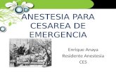 ANESTESIA PARA CESAREA DE EMERGENCIA Enrique Anaya Residente Anestesia CES.