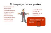 El lenguaje de los gestos Los humanos nos servimos de distintos lenguajes, complementarios entre sí, para comunicarnos y expresar con mayor precisión.