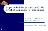 1 Supervisión y control de instituciones y empresas M. En C. Eduardo Bustos Farías Curso septiembre 2005 – enero 2006.
