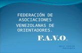 FEDERACIÓN DE ASOCIACIONES VENEZOLANAS DE ORIENTADORES. BEKSY FEREIRA PRESIDENTA.