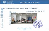 Marta Clemente Carrillo Servicio de Idiomas de la UPCT 1/5 en ELE Servicio de idiomas Una experiencia con los alumnos… …Erasmus de la UPCT Taller de lectura.