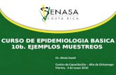 CURSO DE EPIDEMIOLOGIA BASICA 10b. EJEMPLOS MUESTREOS Dr. Alexis Sandí Centro de Capacitación – Alto de Ochomogo Martes, 4 de mayo 2010.