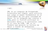 XML Corporación Universitaria de Ciencia y Desarrollo Ing. Andrés Vargas - andresvargas@uniciencia.edu.coandresvargas@uniciencia.edu.co W3C: XML es un.