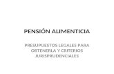 PENSIÓN ALIMENTICIA PRESUPUESTOS LEGALES PARA OBTENERLA Y CRITERIOS JURISPRUDENCIALES.